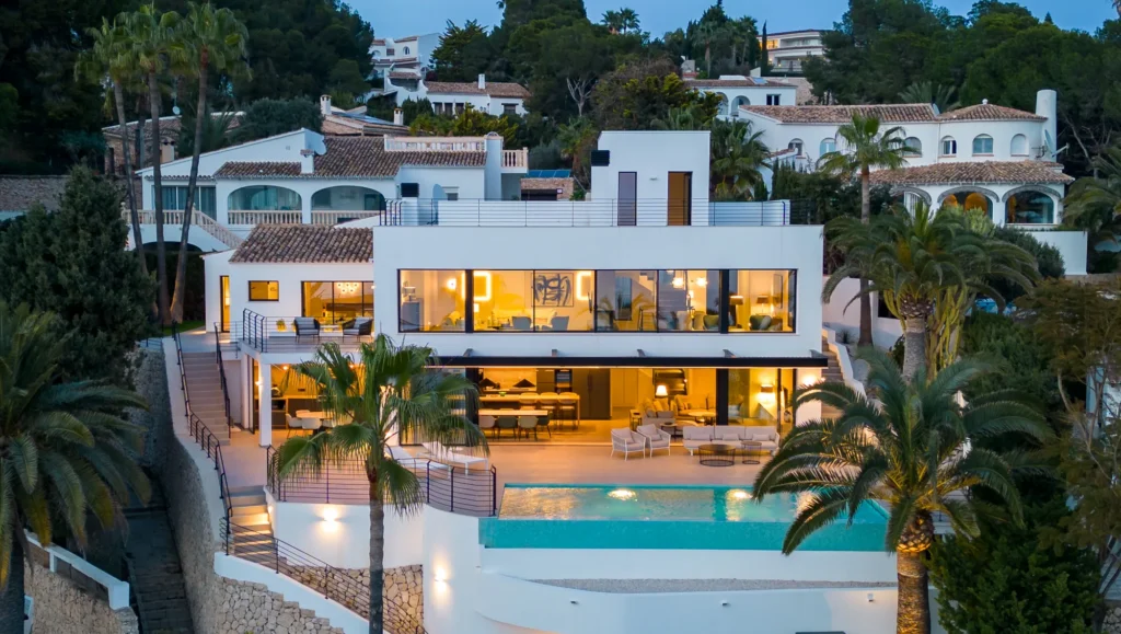 Aerial drone view of Costa Blanca property