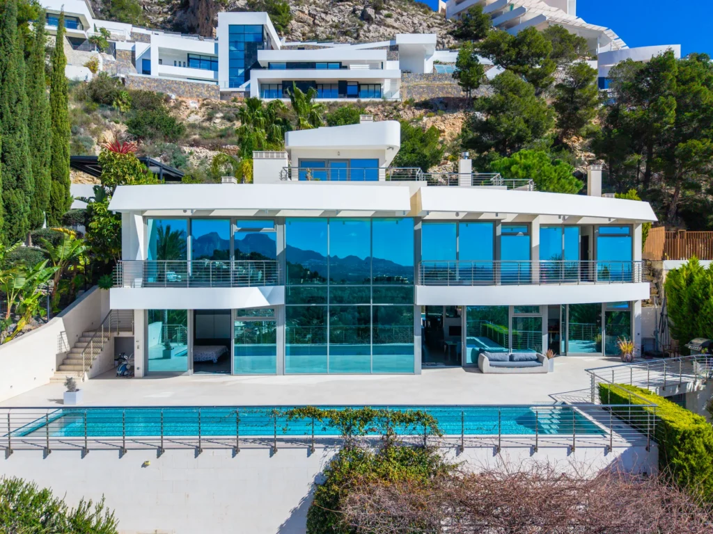 Aerial drone view of Costa Blanca property