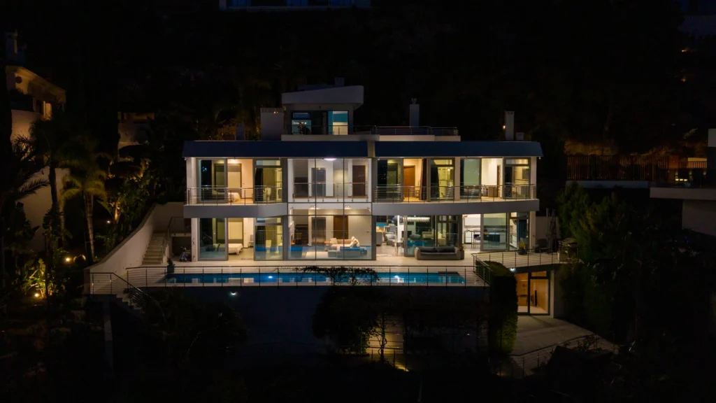 Aerial drone view of Costa Blanca property